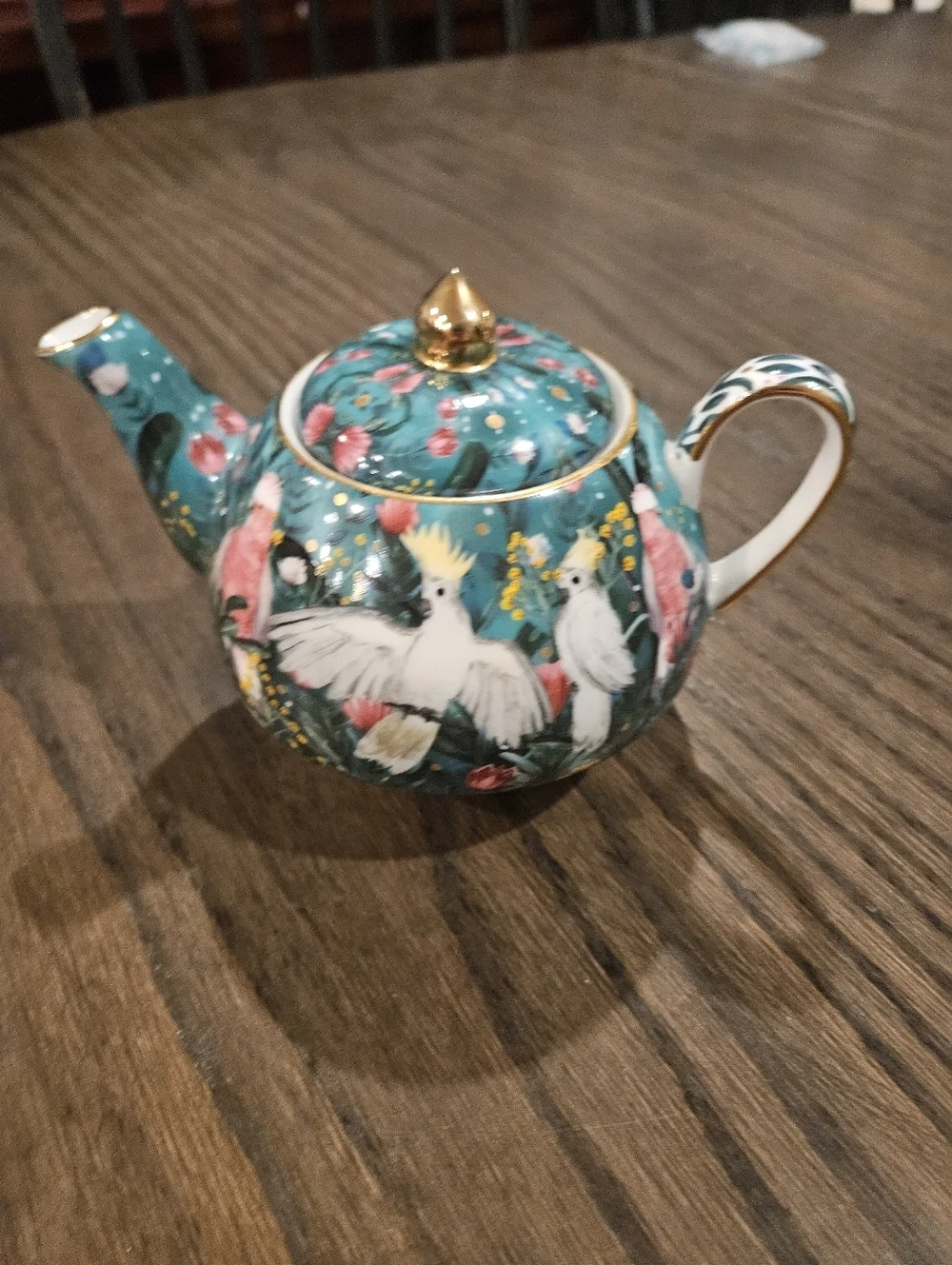 Taiwan T2 Tea Bone China Green Birds Teapot